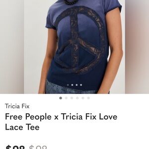 Tricia Fix Navy Peace Lace Tee